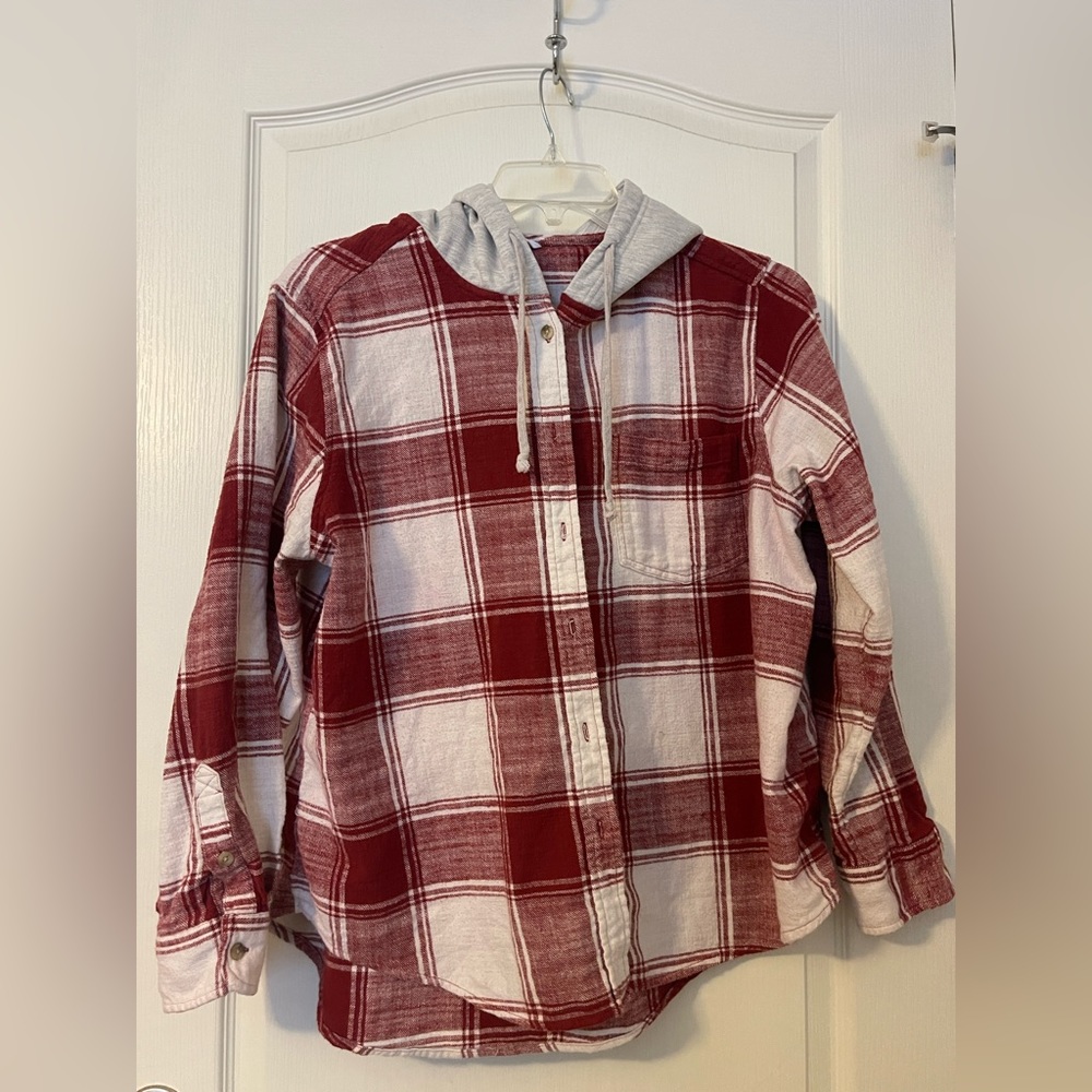 Hooded flannel shirt